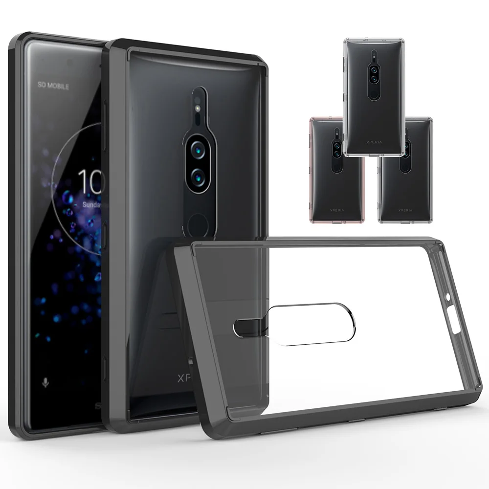 

For Sony XZ2 Premium Case 5.8 Hot Crystal Hybrid Bumper Clear Hard Acrylic Back Cases For Sony Xperia XZ2 Premium Case Coque
