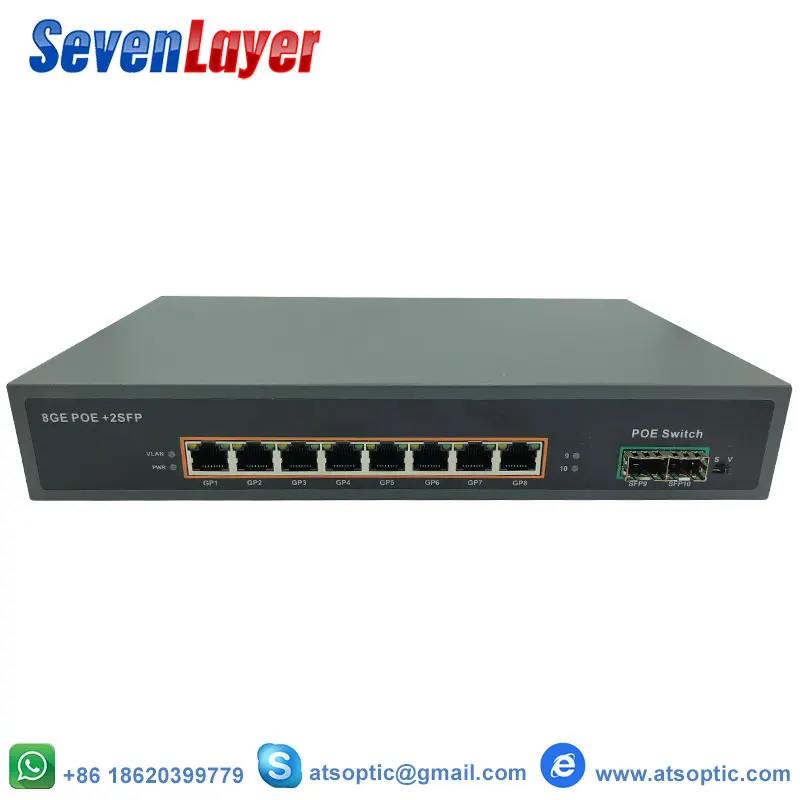 10/100/1000 м POE гигабитный Ethernet коммутатор poe волоконно-оптический одномодовый 8 RJ45 UTP