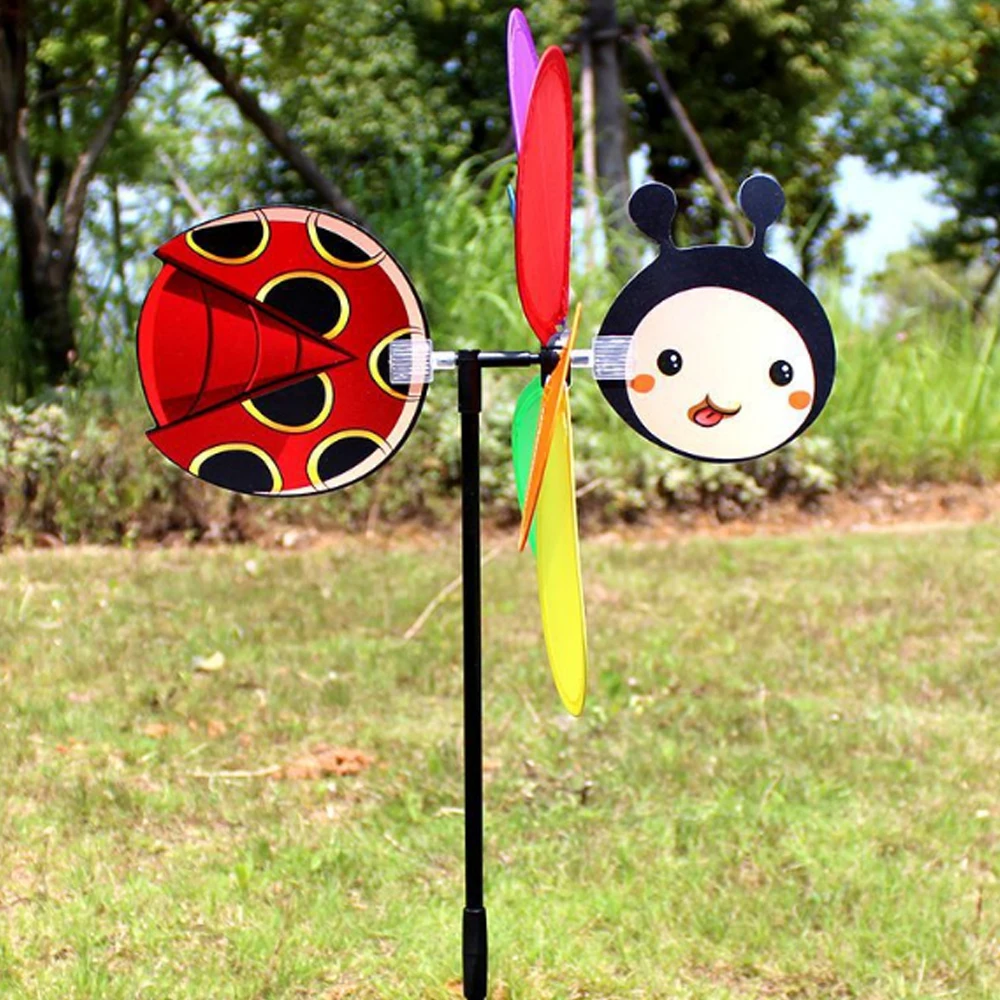 Ветряная мельница ветряная вертушка цвет случайный пластиковый наружный Декор насекомых 3D садовый ярд вихревая игрушка на лужайке