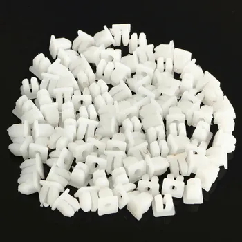 

Hot Sale 100 pcs Car White Plastic Rivets Fastener Bumper Clips 5mm Hole
