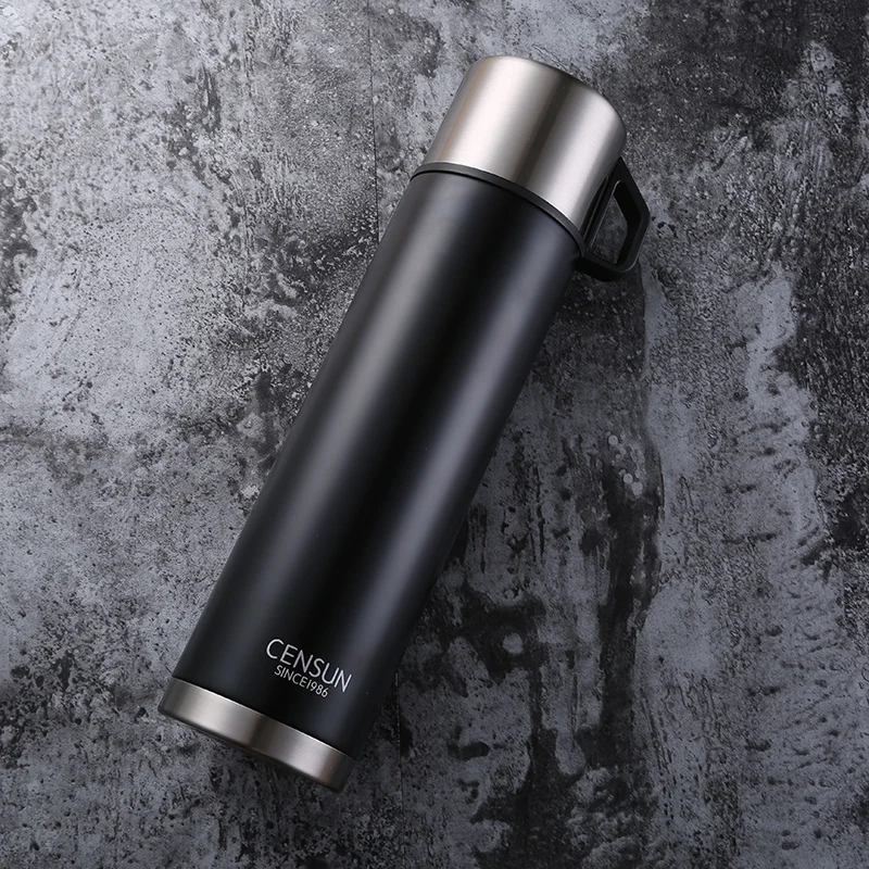 

CENSUN Stainless Steel Vacuum Flasks 1000ml Sport Thermos Bottle Drinkware Hiking Large Thermose Thermal Bottle With Small Cup