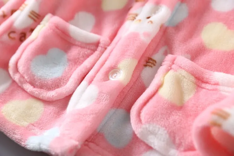 Нагревают для зимняя Пижама Детские фланелевые пижамы комплект Для мальчиков и девочек мультфильм пижама с принтом детская одежда для сна