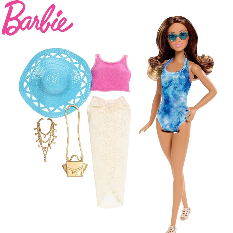 Кукла Барби для отдыха, подарочный набор Барби, купальник, платье, кукла для девочки, Подарочная игрушка DGY73