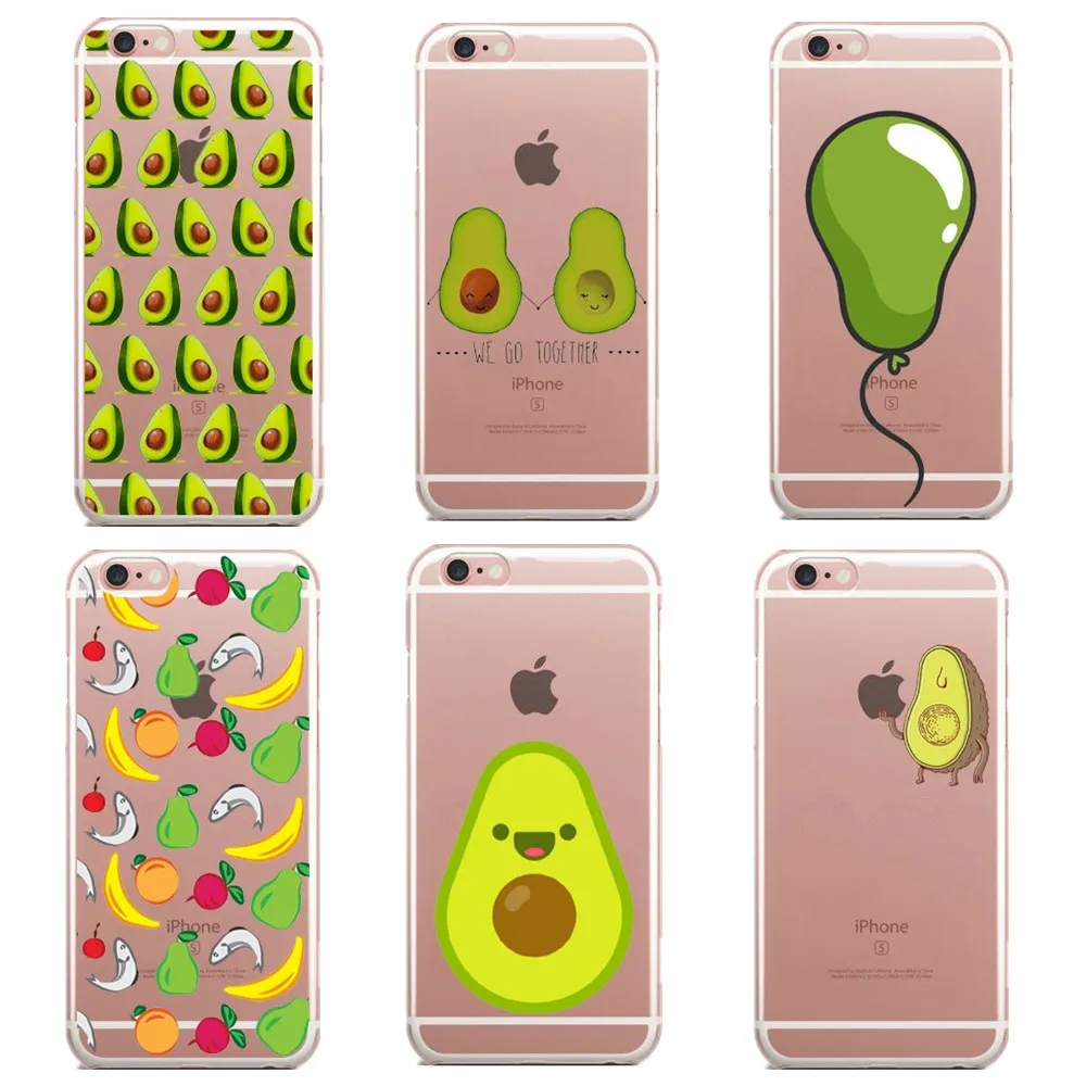 New design Delicious Avocado Pattern silicone TPU Phone