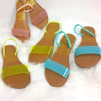 

2019 New Woman Sandals Transparent Jelly Shoes Soft Female Elastic Band Slippers Open Toe Ladies Outdoor Beach Slides Summer