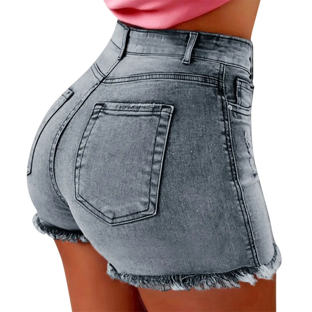

Plus Size Jeans Woman High Waist Jeans Ladies Denim For Women 2019 Tassels Pockets Skinny Button Fly Casual Short Jeans Feminino