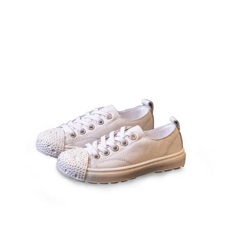 

New Spring Children Shoes Kids Flats Genuine Leather Breathable Boys Girls Casual Shoes Baby Student Sneakers Sports 02A