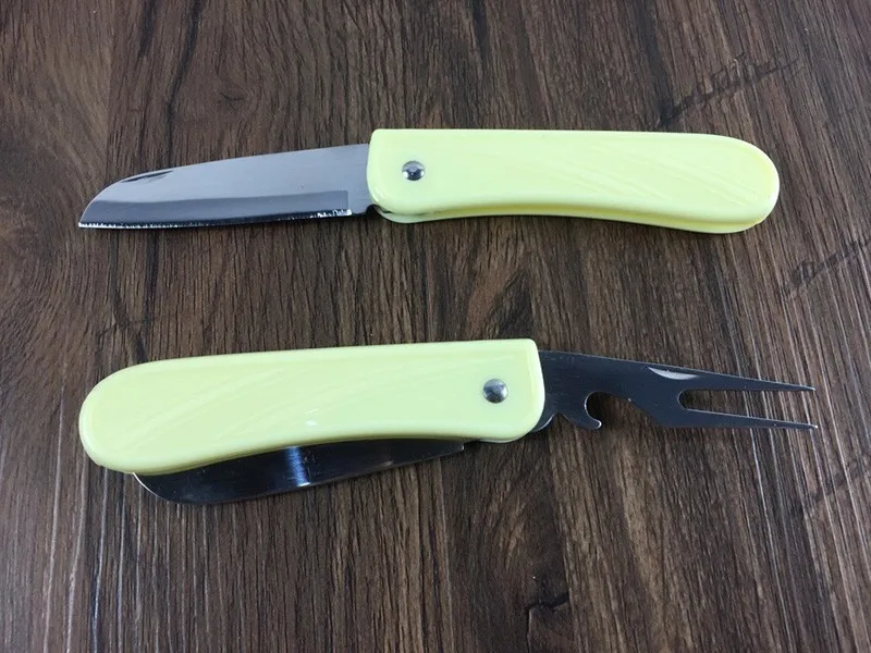 500 pcs/lot Stainless Steel Fork Multi folding knife bottle opener