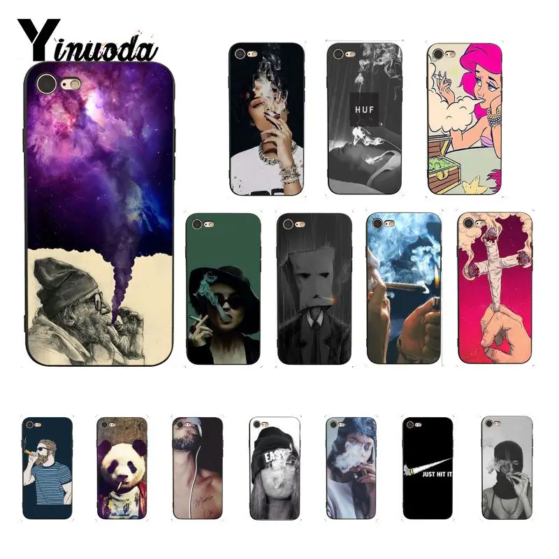 

Yinuoda Weed Smoking Newly Arrived Black Phone Case for iPhone 8 7 6 6S 6Plus X XS MAX 5 5S SE XR 10 Cover