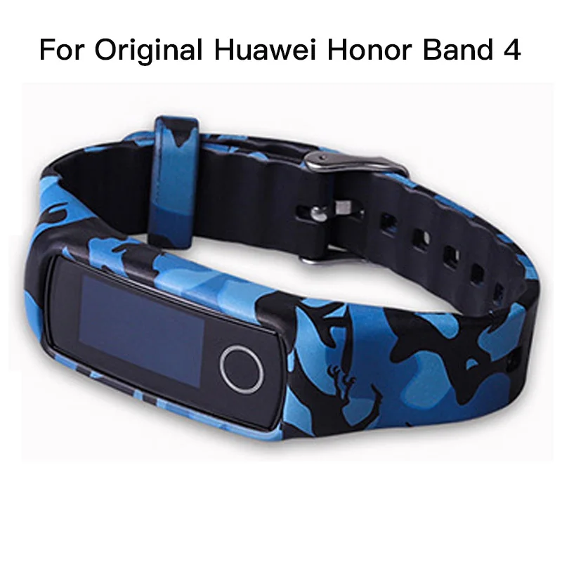 

Silicone Wrist Strap for Original Huawei Honor Band 4 Standard Version Smart Wristband Sport watchband camouflage Bracelet film
