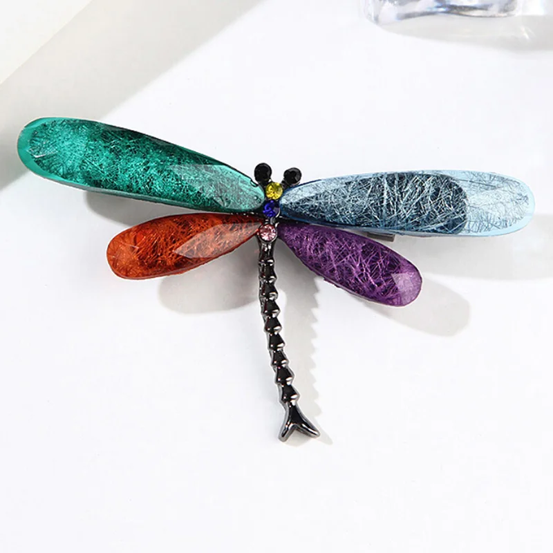 

Dragonfly Brooches For Women Muticolor Insect Animal Resin Brooch Pins Jewelry