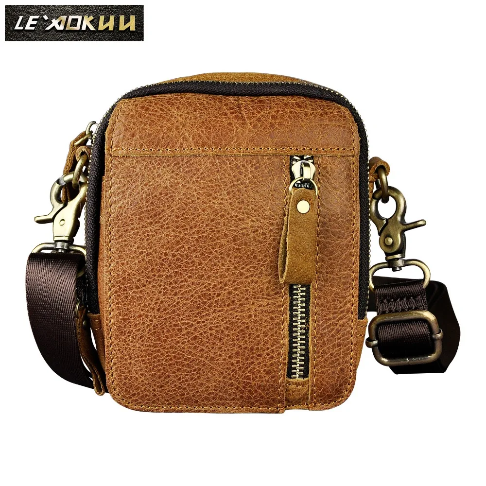 small brown leather shoulder bag
