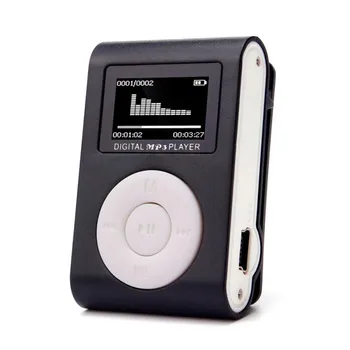

High Quality Dual Used Mini USB Clip MP3 Player LCD Screen Support 32GB Micro SD TF Card #Y