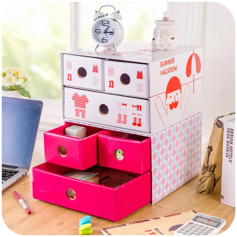 Stackable Desktop Type Paper Drawer Storage Box Folding Models