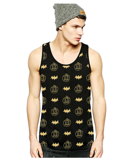 Mens Graphic Tank Tops Beach Personality Vest Mens Tank Tops Shirt