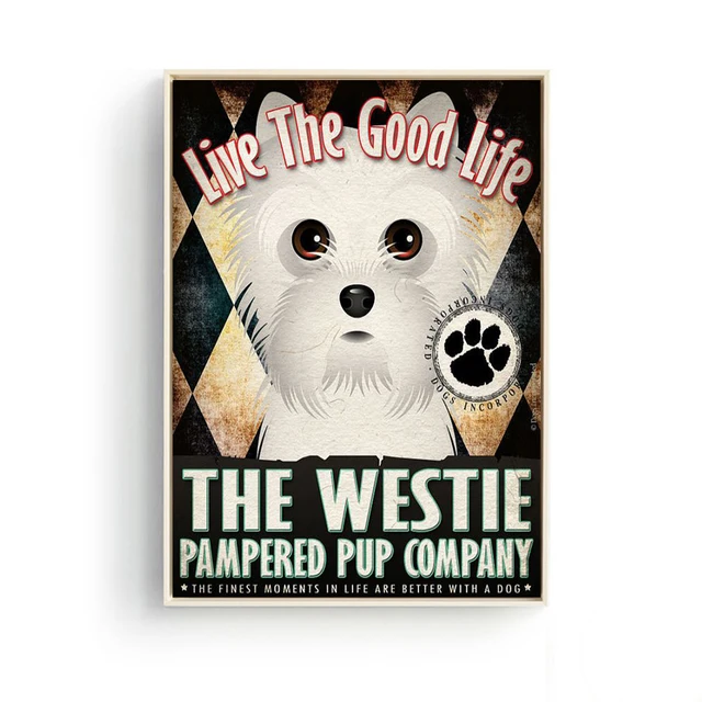 Art Print Poster Cocina Dog Animals happy at home Decor Living Room