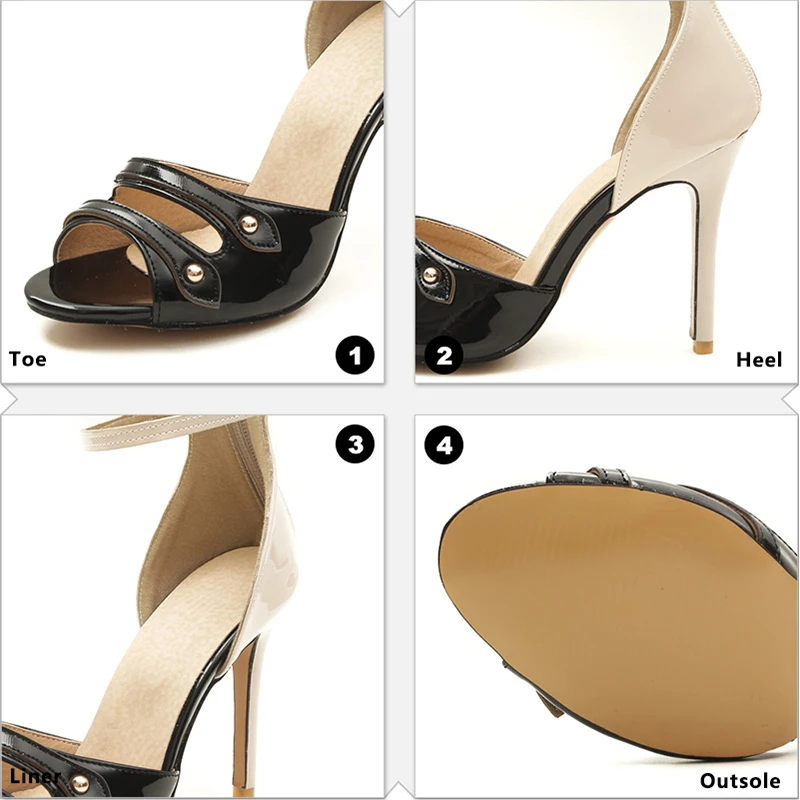 Size Rosso Big Toe Party Donna Sandali 2018 New Open Shoes Stiletto Wetkiss High Blu Heels Ladies Rivet Super Summer Nero Zipper w4Ax1RaqT