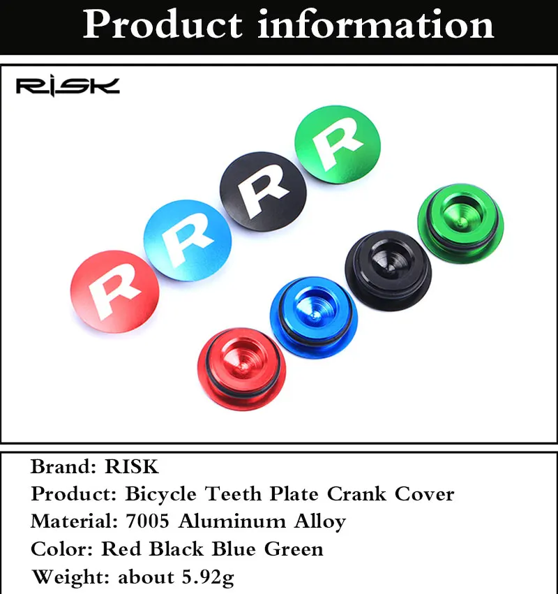 RISK MTB велосипедная цепь рукоятка колеса крышка дорожный шатун для горного велосипеда Накладка для болтов крышка Водонепроницаемая Алюминиевая CNC ось bb крышка