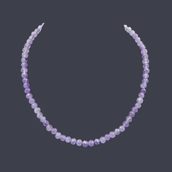 

Vintage Classic Natural Stone Jewelry Romantic 6*8mm Amethysts Beaded Chain Strand Necklace 43CM / 50cm / 55cm / 60cm