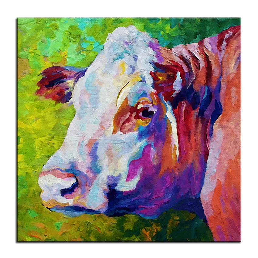 Cow Wall Art aliexpress : buy large size printing oil painting white face Cow Wall Art aliexpress : buy large size printing oil painting white face