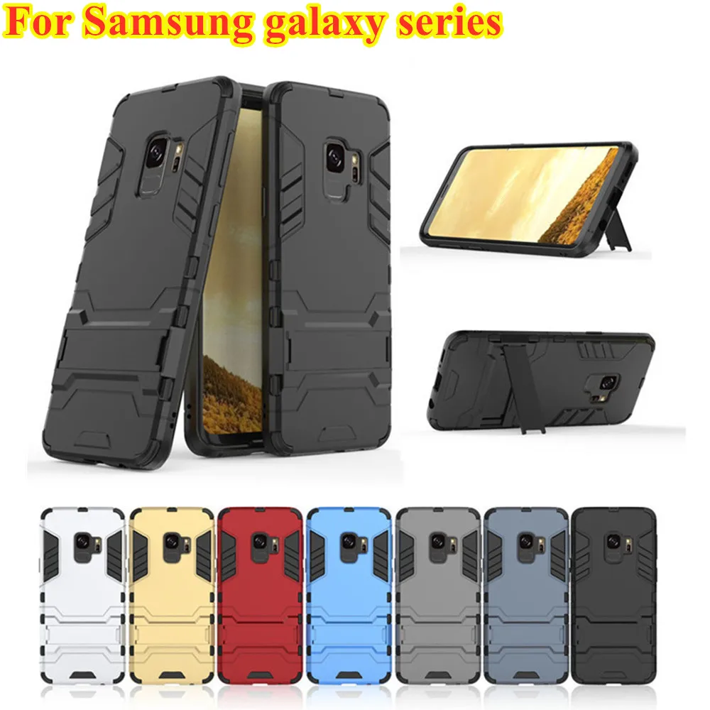 

YUHHASHI Shockproof Case For Samsung galaxy S10 S9 S8 S7 Edge Note 8 9 A3 A5 A7 A6 A8 J3 J4 J5 J6 J7 J8 Kickstand Phone Cover