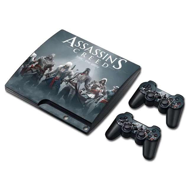 Cheap Assassin's Creed Skin Sticker Decal for PS3 Slim PlayStation 3 Console and Controllers For PS3 Skins Sticker Vinyl