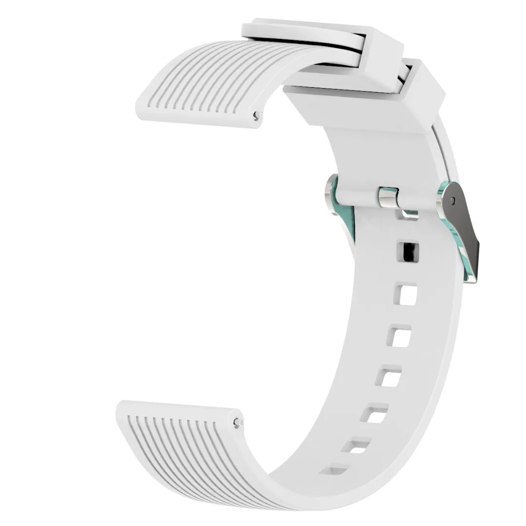 Candy Color 20MM Silicone Sport Watchband for Samsung Galaxy Watch Metal Buckle Striped Replacement Strap for SM-R810 42MM Gear2