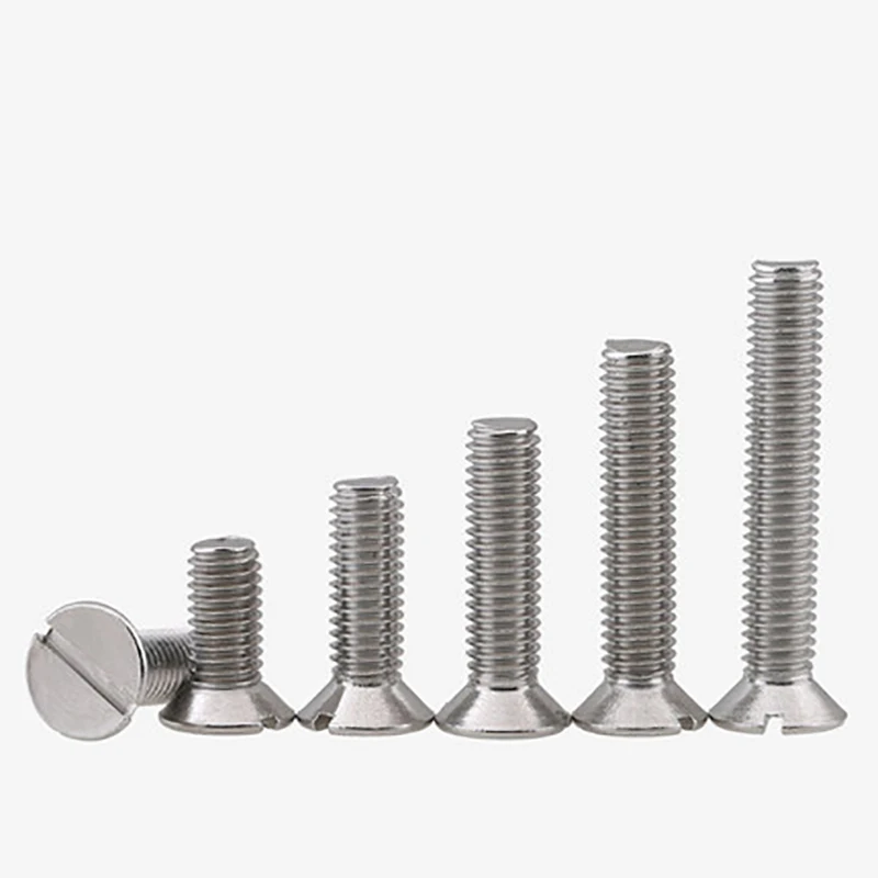 100pcs Slotted countersunk flat head screw one font slot bolt open word