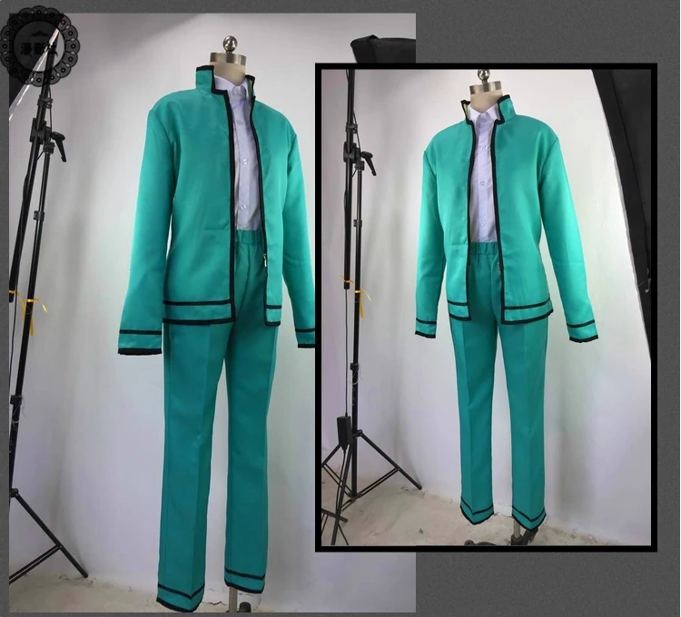 The Disastrous Life of Saiki K. Cosplay costumes Mens Saiki Kusuo green clothing cosplay suits full sets