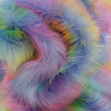 Радужный искусственный Лисий мех плюшевая одежда огнестойкая игрушка сумка ткань ворс с(4,5-6,5 см