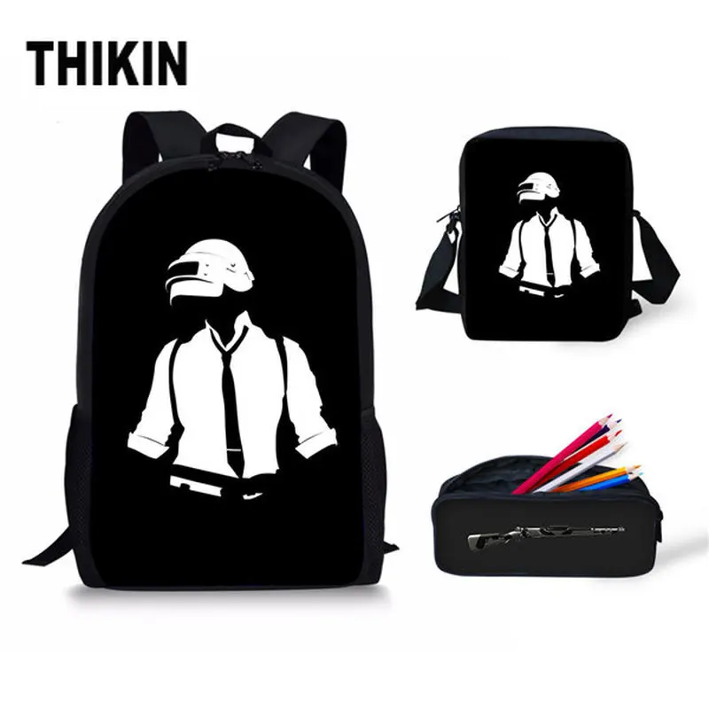 

THIKIN Game Player Unknown's Battlegrounds Backpacks School Bags PUBG Backpack for Boyfriend Game Fans Shoulder Bag Rucksack