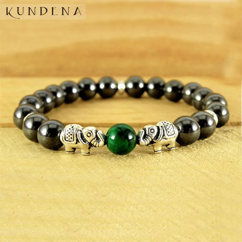 Мужской слон Mala Йога браслет бижутерия Hematite Reiki для медитации Тибетский мужской
