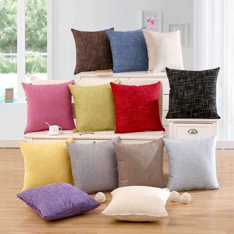 

Striped Pillow Case Solid Simple Fashion Throw Pillowcase 45*45cm Living Room Cafe Home Textile Pillow Cover 13 Color