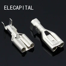 50PCS 6 3mm 6 3 Crimp Terminal Male Female Spade Connector Crimping terminals