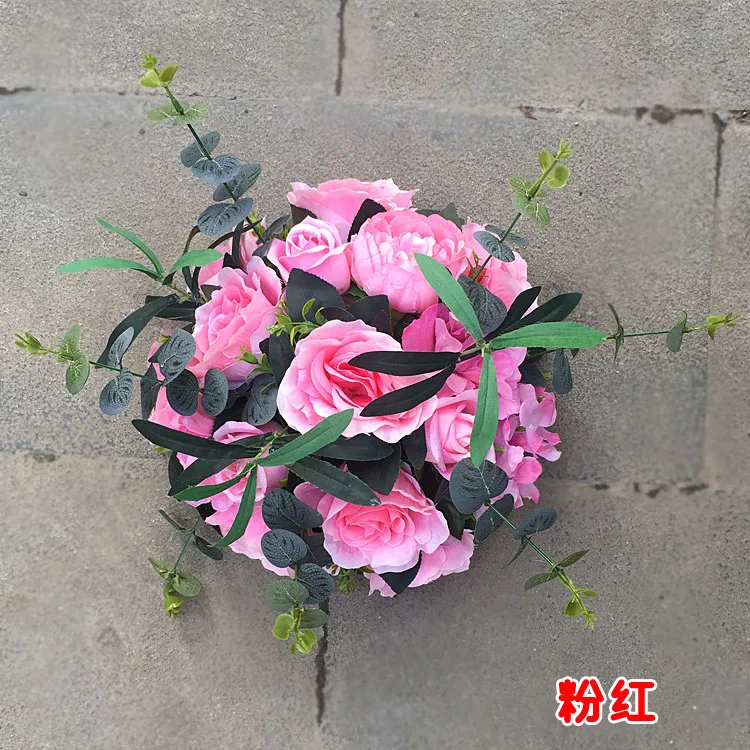 Искусственный цветок свадебный столб цветок шар эвкалипта Роза Оливковый лист Свадебные шёлковые цветы для украшения искусственные растения для дома