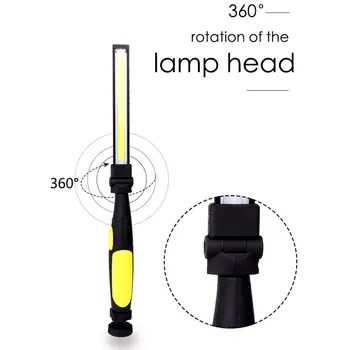 

Rotation Light Working Inspection Light COB LED Multifunction Maintenance USB Rechargeable Flashlight Hand Torch Lamp