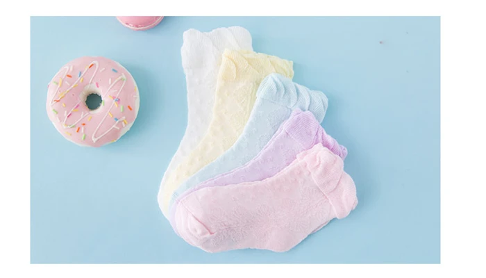 5 пара/лот 10 шт мягкой сетки многоцветной Летнее настроение хлопка вязать милый носки для маленькой девочки дети мальч