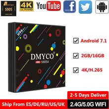 android tv box H96 Pro android 7.1 OS 2GB RAM 16GB ROM S905X Quad Core TV Streamer Receiver Youtube 2.4G/5G WIFI 4K Media Player