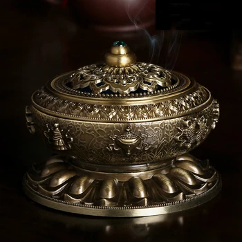 

Retro Censer Classical Copper Alloy Antique Copper Alloy Incense Censer Simple Aromatherapy Incense Burner S