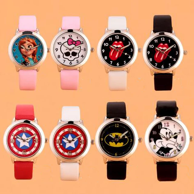 Cartoon mixed style girl boy Batman princess children students girl's leather qu Cartoon mixed style girl boy Batman princess children students girl's leather qu