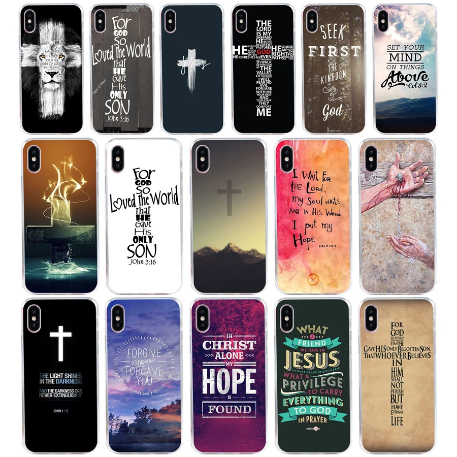 201H Christian Jesus The Cross Custodia Morbida In Silicone Tpu Cover Per Iphone 5 5S Se X Xr Xs Max Case