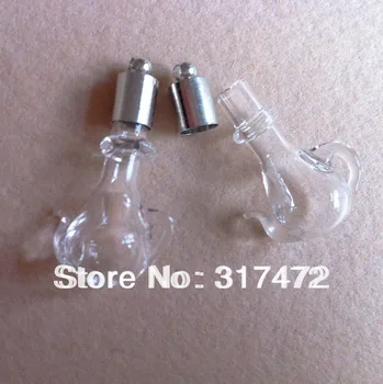 

Amazing !! The Delicate Teapot shape glass Vial pendant Miniature glass Bottle DIY charm pendant