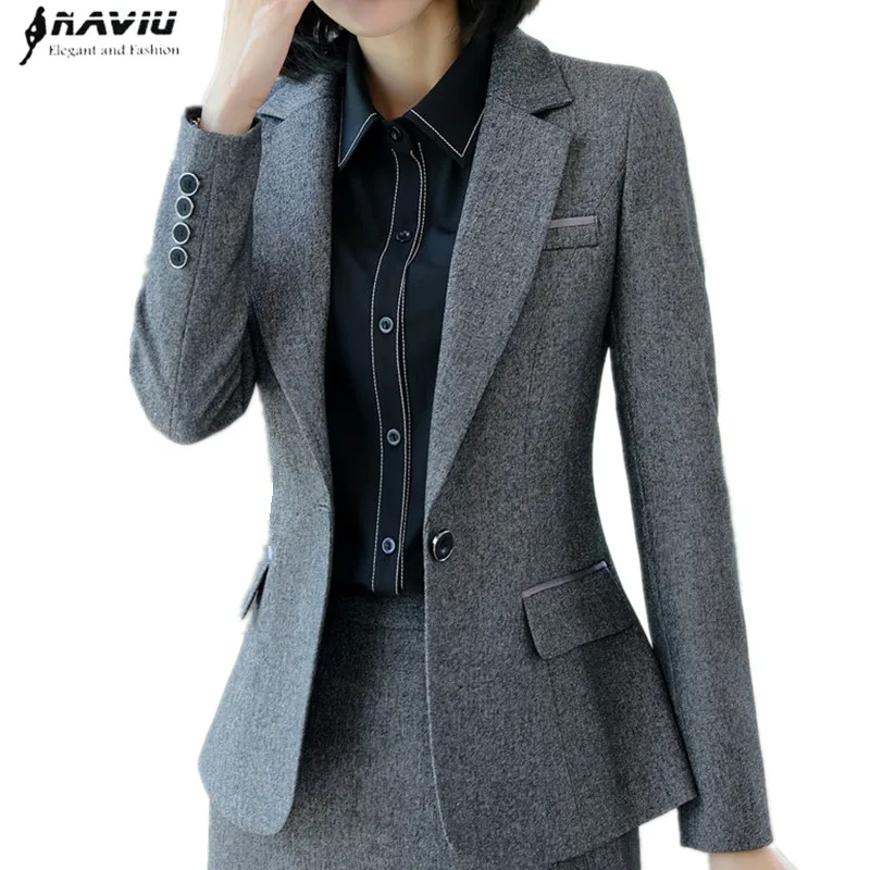 Autumn winter Business blazer women fashion clothes formal