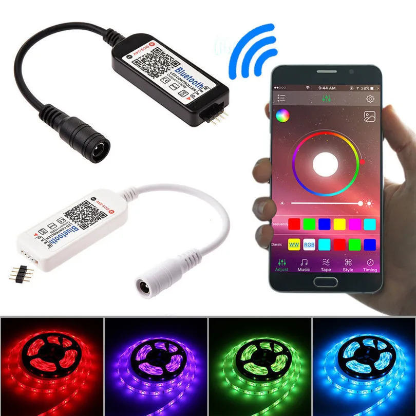 BZOOSIO мини Bluetooth/Wifi музыкальный светодиодный контроллер и пульт дистанционного DC5-24V для 5050 3528 RGB/RGBW светодиодный ленточный светильник для домашнего использования JJ20