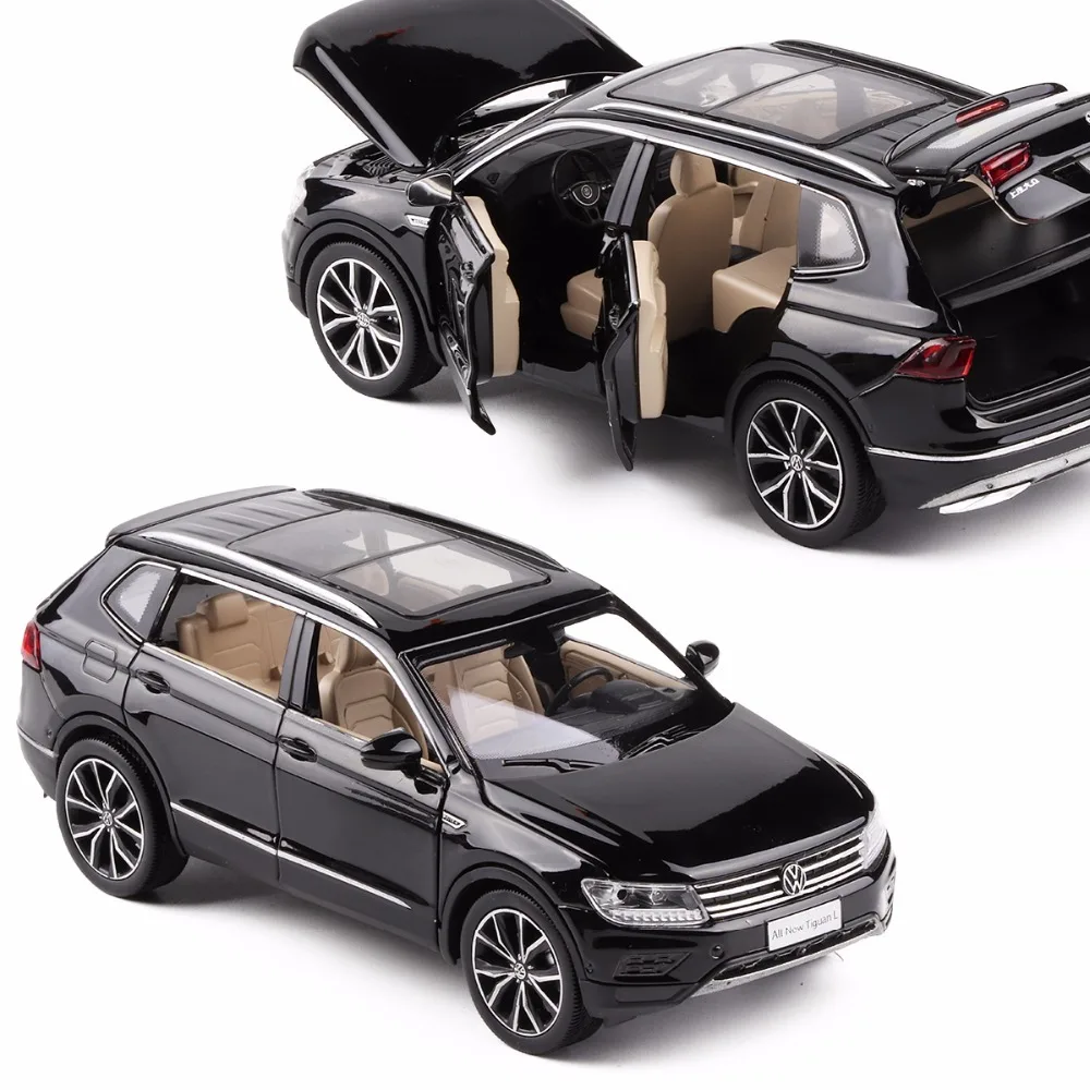 Koop Nieuwe 1 32 VW Volkswagen Tiguan L Diecast Metal SUV Legering auto Model Voor Kinderen Kerstcadeaus Collection Originele Doos Gratis verzending