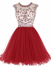 Heißer Verkauf 2016 Hohler Zurück Red Royal Blue Kurze Heimkehr Kleider Sleeveless Prickelnde Perlen Mädchen Prom Cocktailkleider