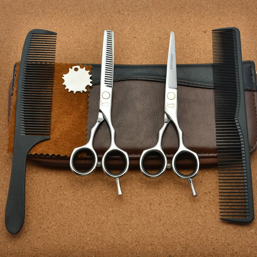 

4Pcs Suit 5.5'' 16cm JP 440C Hairdresser's Scissors Combs + Cutting Shears + Thinning Scissors Professional Hair Scissors 1004#