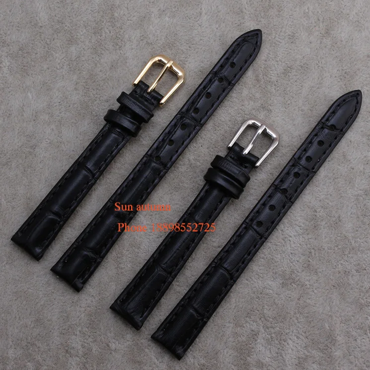 

Wholesale ! Straps for wrist watches12 14 15 16 17 18 19 20 21 22-mm Watch Band Leather Belt Gold Silver clasp buckle
