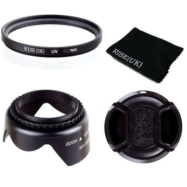 Best Price 55mmFlower Lens Hood +UV Filter +Lens Cap for Canon EOS 400D 550D 500D 600D 1100D Nikon AI 55mm lens DS DSLR