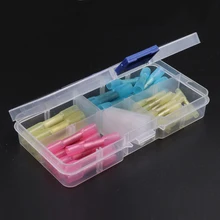 50PC/BOX Heat Shrink Butt Terminal Insulated Butt Electrical Splice Wire Connectors Cable Crimp Terminal Connector AWG 24-10 Kit
